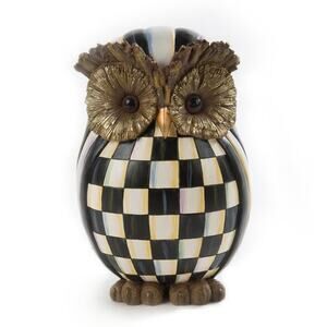 NEW Mackenzie-Childs Courtly Check Owl in Original Box